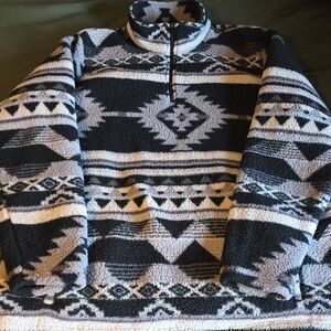 Wrangler Black and Gray Zip Up Sweater